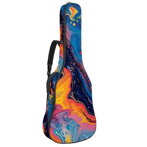 Housse guitare 104 cm rivière abstraite pour musiciens nomades