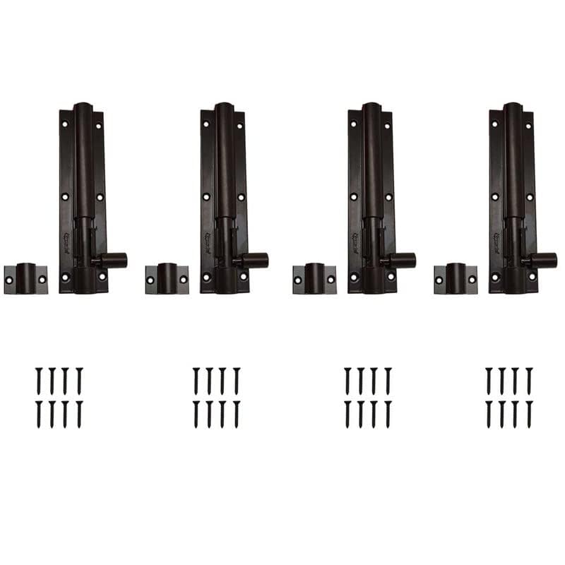 Hyderon Aluminium Tower Bolts with Screws (Size 8 Inch 200mm) Tower Bolt/Door Latch/kundi/chitakni/Chitkini in Brown Color for Home/Offices/Hotels (Pack of 4 pcs)-image-28