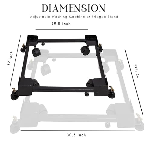 Image of Hind's Iron Washing Machine or Refrigerator Adjustable Folding Stand with Wheels