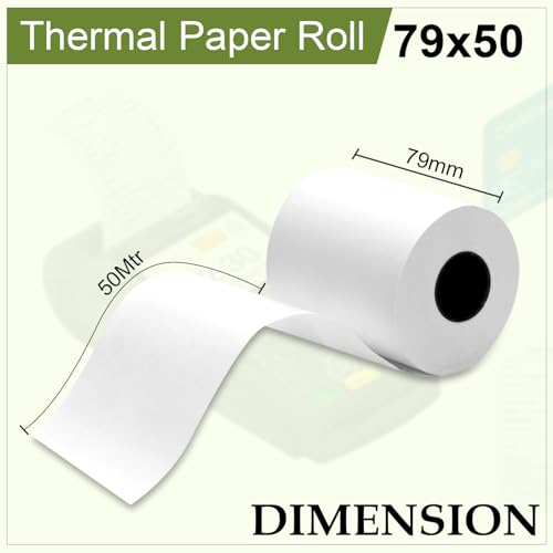 Image of GLUN Credit Card Receipt Rolls, Pack of 40 Rolls 79mm(3 inch) x 50 Meter Length, Smudge & Jam-Free Surface for Cash Receipt Billing