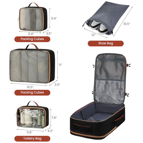 Image of Travel Carry On Backpack for Women with 4 Packing Cubes,TSA Airline Approved Weekender Bags for Airplane Travel Essentials, Mochila Viaje for Business Hiking Work School College