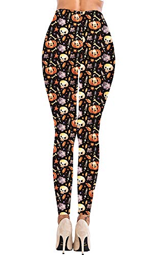 Women's Skulls Spirit Halloween Leggings Bat High Waist Skinny Full Length Tights Xl #TOP3