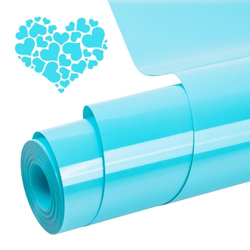 ROFISUE Heat Transfer Vinyl Turquoise 12Inches20FT Iron on for T Shirts .Easy to Cut and Weed Compatible with All Cutter Machines HTV Iron on Vinyl for Cricut (Turquoise 12Inches20FT)