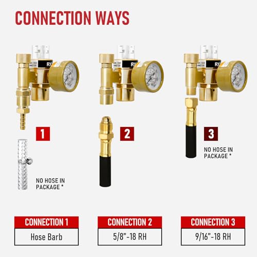 RX WELD Argon Regulator Flow Meter Gas Regulator Gauge for Mig Tig Weld with Gas Hose Welding