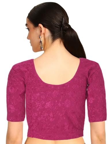 Image of Chandrakala Readymade Blouses for Women Sarees,Stretchable(B202-P)