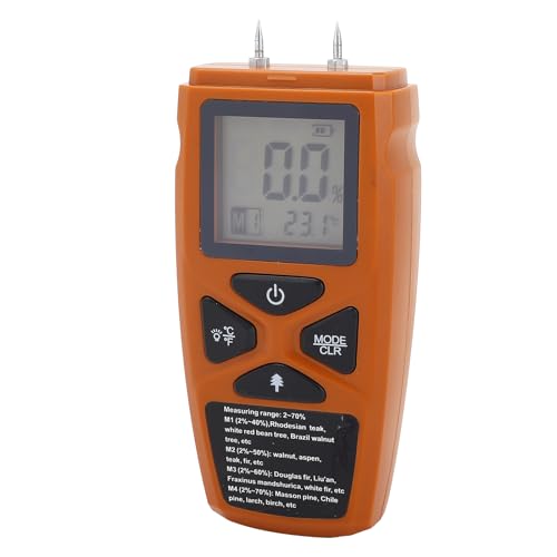 Wood Moistures Meter, Digital Moistures Detector Moistures Tester with Backlit Screen, Wood Water Meter Content Tester Detector Humidity Tester, Water Leak Detector for Wood