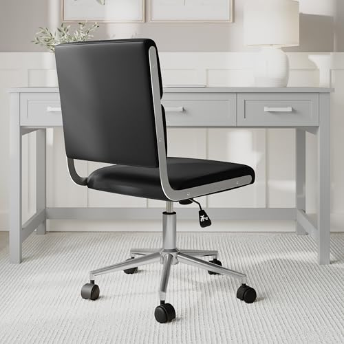 Martha Stewart Lulu Upholstered Office Chair, Black by Martha Stewart - Used condition - Image 7