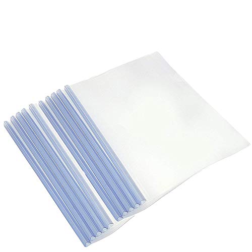 Image of ANG Plastic Strip File Folder for Document Sliding Bar Report Covers,30 Sheet Capacity, Transparent Resume Presentation File Folders Organizer Binder for A4 Size Paper Patti File (40 Pack)