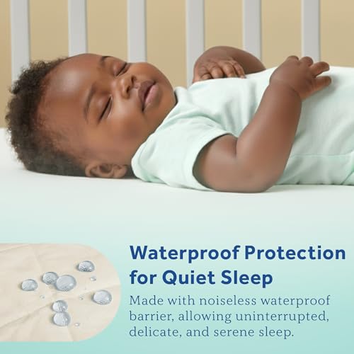 Image of Sealy Baby Infant and Toddler Crib Mattress Protector - Quilted Breathable Organic Waterproof Pad
