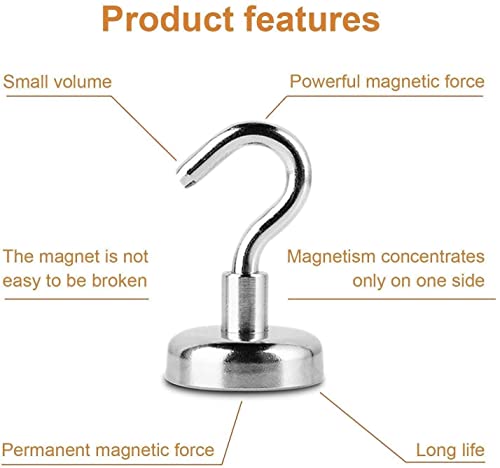 Image of AJB Heavy Duty Magnetic Hooks for Multi-Purpose Hanging(Cruise, Grill, Towel, Keys, Masks, Indoor Hanging, Home, Kitchen, Workplace, Office, School and Garage etc.)