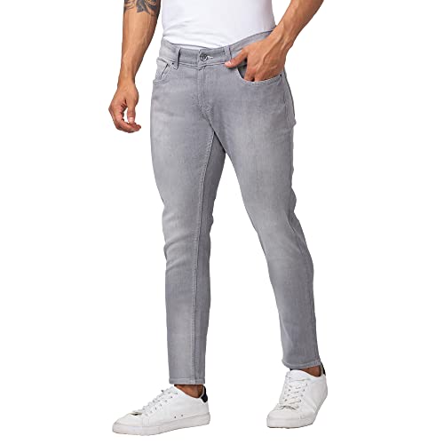 Image of Spykar Men Mid Rise Cotton Stretch Slim Fit Tapered Length Jeans (Kano)