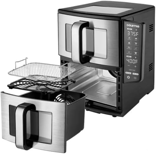 GAF1190 Dual Basket 11-Quart Air Fryer with Smart Finish Technology, 4-Layer Cooking, Sync Finish & Sync Cook Functions, Touchscreen LED Display, FryForce 360° Even Heat, Dishwasher Safe Part