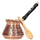 BEYAZATLI 12 Oz Medium Turkish Coffee Pot, Turkish Coffee Maker with Wooden Handle,  Briki Greek,...
