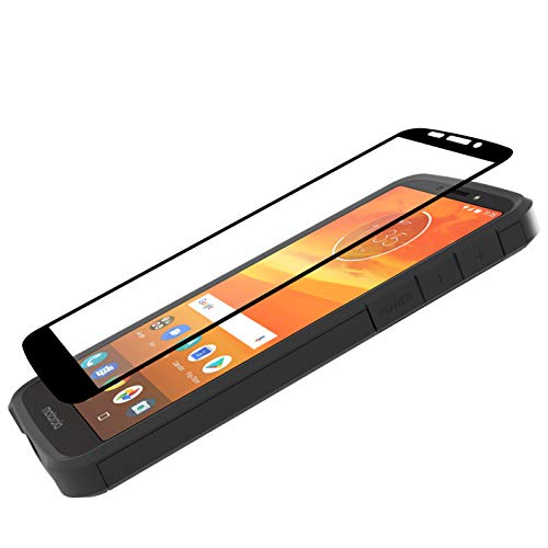 Moto E5 Plus Case, Moto E5 Supra Case, With Full Cover Tempered Glass Screen Protector, Atus - Hybrid Dual Layer Protective Tpu Case (Black/Black) #TOP3