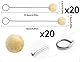 AOYEGIC 40 Stück Wolle Daubers,Ballpinsel Applikator,Wollpinsel mit Metallgriff,Lederfärbewerkzeug,verwendet für Färben Kleben und DIY Basteln(12.5 cm und 15 cm)