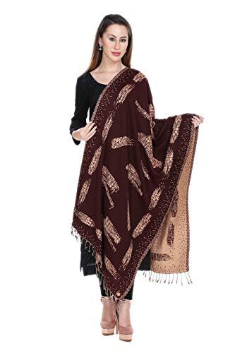 Image of KRITI Paisley Design Woollen Beige Color Shawl For Women