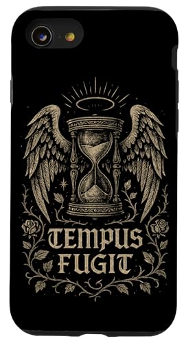 Tempus Fugit �V�g�̗� �����v ���e�� �S�V�b�N �o���b�N �X�}�z�P�[�X iPhone SE (2020) / 7 / 8 �p