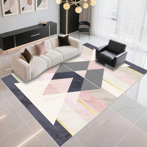 Tapis géométrique anti-dérapant pour éviter les chutes au salon - 2