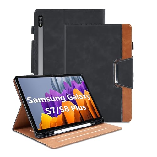 Étui Samsung Galaxy Tab S8 Plus en Cuir PU Housse Premium Magnétique de Protection