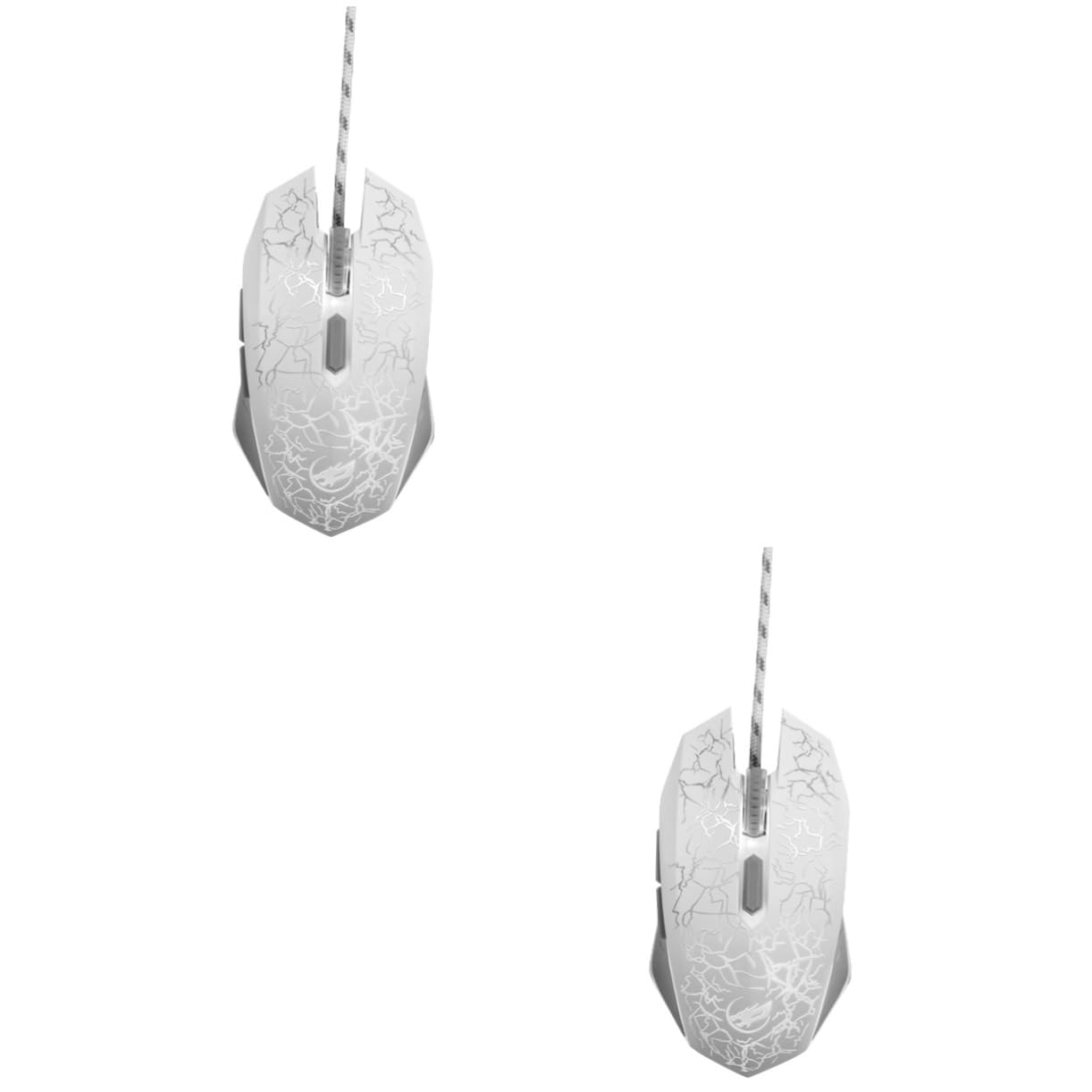 Gadpiparty 2pezzi Mouse Ottico Usb Per Gaming Con Impostazioni Dpi Pulsanti e Illuminazione Rgb Per Pc e Laptop Bianco