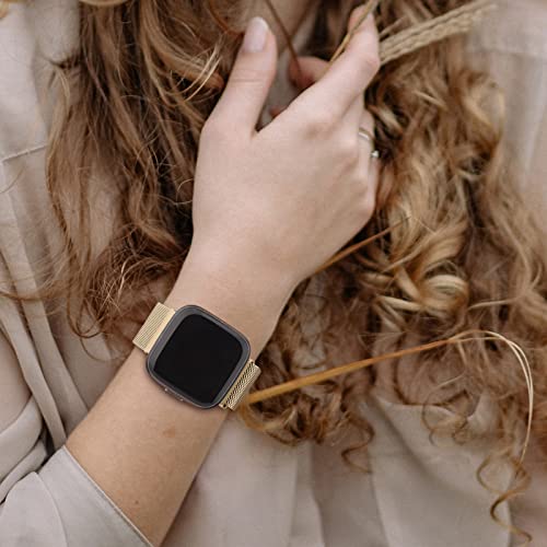 Image of Tobfit Watch Strap Compatible with Fitbit Versa 2 (Watch Not Included), Stainless Steel Chain Strap with Magnetic Buckle Compatible for Men & Women