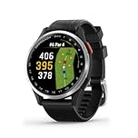 Garmin Approach S44, Essential Golf GPS Smartwatch, AMOLED Display, On-Course Features, Silver Aluminum Bezel with Black Silicone Band