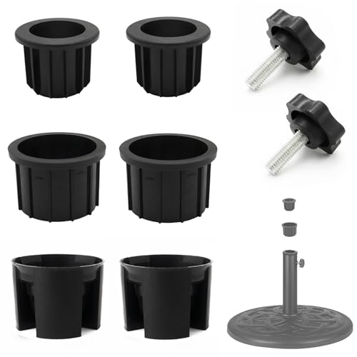 GHAMYEE 8PCS Umbrella Base Stand Hole Ring Plug Cover and Cap Patio Umbrella Stand Replacement Parts Umbrella Stand Base Insert Umbrella Pole Fastening Cap for Outdoor Patio Heavy Umbrella Base