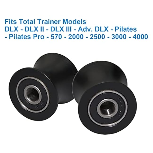 Total Gym Replacement Set of 4 Wheels/Rollers Compatible with Models DLX, DLX II, DLX III, Adv DLX, Pilates, Pilates Pro 2500, 3000, 4000£¬570, 2000 £¨Black£©