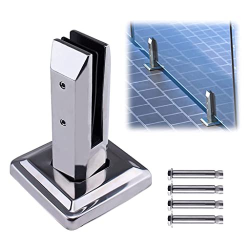 Glass Clamps，Glass Brackets， Glass Clamps 20pcs Glass Clips Stainless Steel Glass Bracket 8-12mm Adjustable Glass Clamps For Glass Railing Stairs Glass Floor Clamp Stable and solid ( Color : Silver )