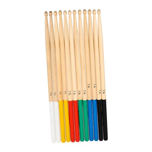 LIFKOME 6 Pares de Baquetas de Madera de Arce con Grip Antideslizante, Ligero, Profesional para Baterías Electrónicas y Acústicas para Principiantes, Estudiantes y Bateristas