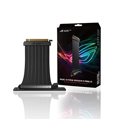 ASUS ROG Strix Riser Cable PCI-E 3.0 x16 High Speed Flexible Extender Card Extension Port, 90 Degree Adapter (240 mm)