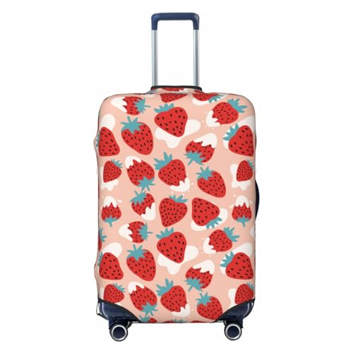 Cute Strawberry Print Luggage Cover Protector Anti-Scratch Washable Fits 18-32 Inch Luggage-X-Large