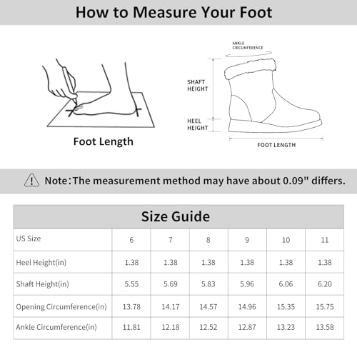 Centropoint Women'S Fashion Ankle Snow Boots Low Wedge Heel Short Winter Booties Faux Fur Cuff Warm Outdoor Shoes thumb #4