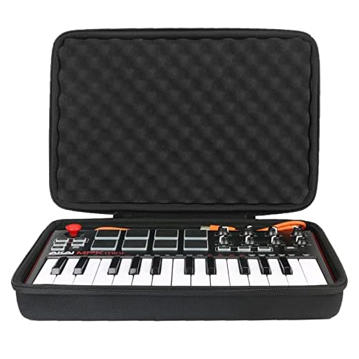 Khanka Funda de transporte para teclado profesional AKAI MPK Mini MKII MK2/Mini Play de 25 teclas MIDI portátil, con espuma suave