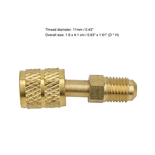 Adaptador de latón R410, macho a hembra, para manguera de carga de aire acondicionado mini split HVAC miniatura 6