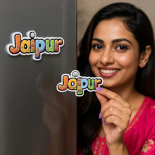 Image of Naxon Jaipur City Theme Souvenir Wooden Fridge Magnet for Refrigerator - Printed Fridge Magnet for Kitchen & Home Decor | Perfect Souvenir Gift | Size 3x3 in | Pack of 1