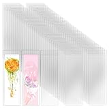 Wpxmer 100 PCS Clear Bookmark Sleeves, Blank Bookmark Holder Sleeves for School and Office Use, 6.7 x 2.3 inches