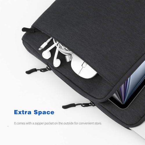 Dadanism 13.3 Inch Tablet Sleeve Shoulder Bag Carrying Case for New MacBook Neo 13" 2026, MacBook Air M5/M4 13", iPad Air M4/M3 13", iPad Pro M5/M4 13", Galaxy Tab S10+/S9 FE+/S9+ 12.4", Black & Gray by Dadanism - Image 5