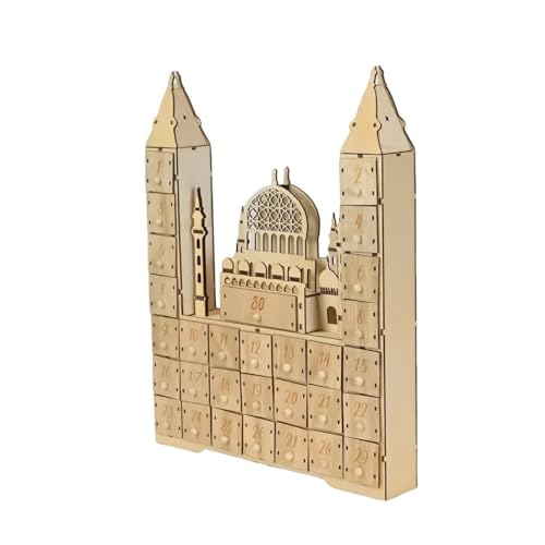 Whltzf Calendario Cuenta Los Ramadanes Madera 30 Cajones LED LED Calendario Eid Eid para INSLAMICS HOGAR Y PARTA PARTA Descuentos ISLAMICS DESCUNDAS del CASA