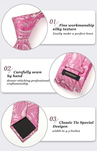 Image of Enlision Mens Ties Solid Color Satin Necktie Ties for men Handkerchief Cufflinks Pocket Squares for Wedding