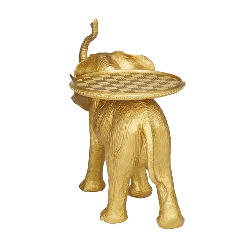 Estatua decorativa elefante oro 22 x 11 x 18 pulg miniatura 3