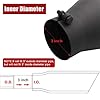3 Inch Black Exhaust Tip, Richeer Universal 3" Inside Diameter Diesel Exhaust Tailpipe Tip, 3 x 4.5 x 9 Clamp On Design with Ball End L Wrench