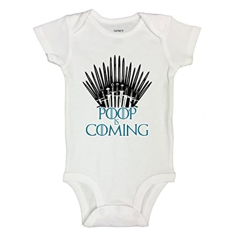 Little Royaltee Shirts Cute Game of Thrones Bodysuit Poop is Coming 0-3 Months, WhiteF Cover
