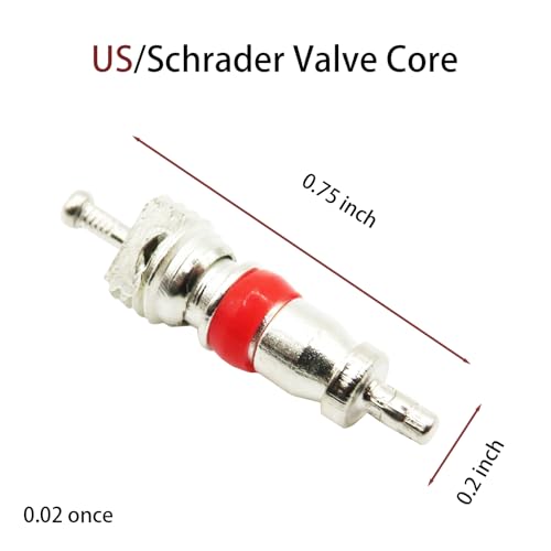 Image of 100Pcs Schrader Tire Valve Core,Valve Stem Core Replacement for General Vehicles of Cars,Motorcycles,Bicycles and Trucks,Two Colors Seal Rubber Ring Available (Red)