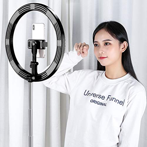 Anel de luz para selfie Uonlytech com suporte de tripé para celular, câmera de anel para vlog Live S