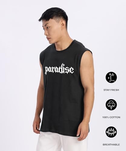 Image of SHODOX Men's 100% Cotton Tank Tops Round Neck Sleeveless Sports Loose fit Vest (Pack of 1)