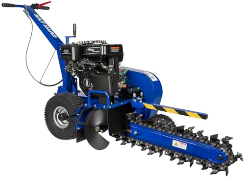 BILT HARD 24 Gas Powered Trencher 15HP 420cc E-Start Gas Engine 27pcs Carbide Teeth Ditching Mini Trencher for Commercial Irrigation Cable Laying & Drainage