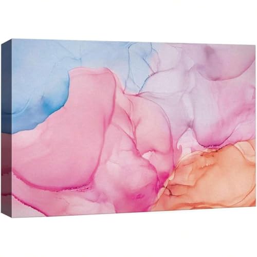Toile aquarelle pastel rose lianyibo pour créer un salon cocooning et moderne de 35x45cm