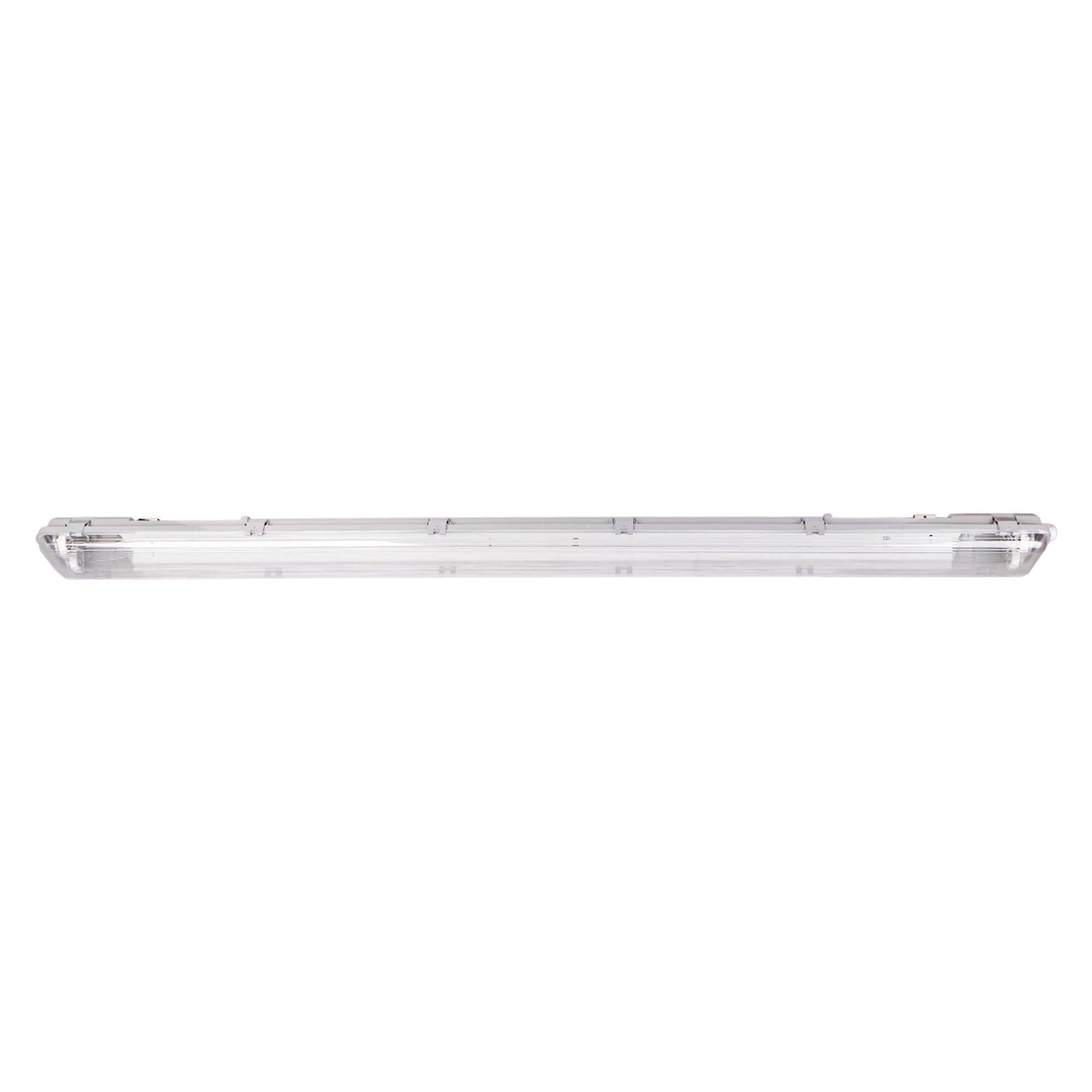 BARCELONA LED Luminaire étanche pour tubes LED de 2 x 150 cm, indice de protection IP65 – Boîtier robuste en polycarbonate, douilles G13 incluses. Idéal pour les entrepôts, garages et parkings.