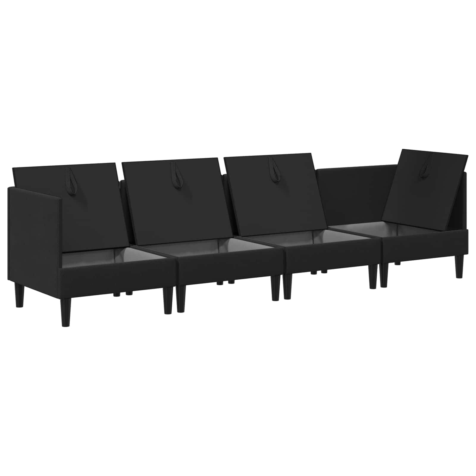 Juego de Muebles de salón 4 uds. Negro Tela,67.6kg-3413809